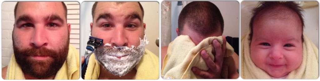 homem antes e depois de tirar a barba