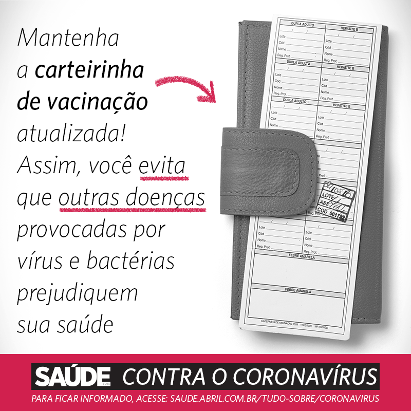 Mantenha a carteirinha de vacinação atualizada