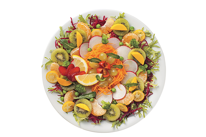 Prato colorido para o bebê nascer na hora certa