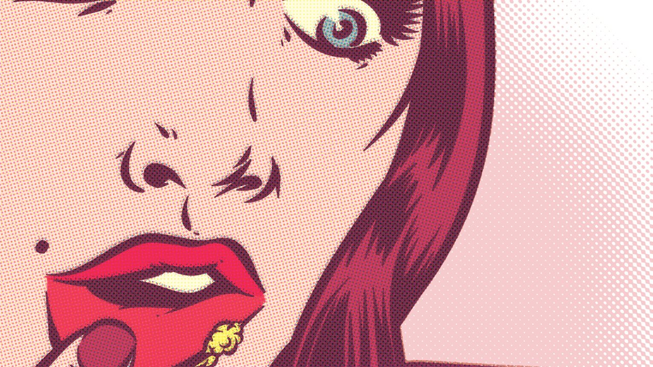 herpes labial - ilustração de mulher com herpes nos lábios