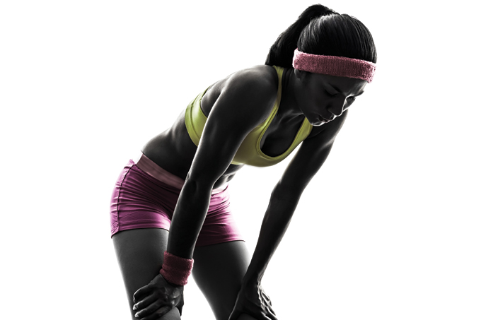 foto de mulher cansada após exercício