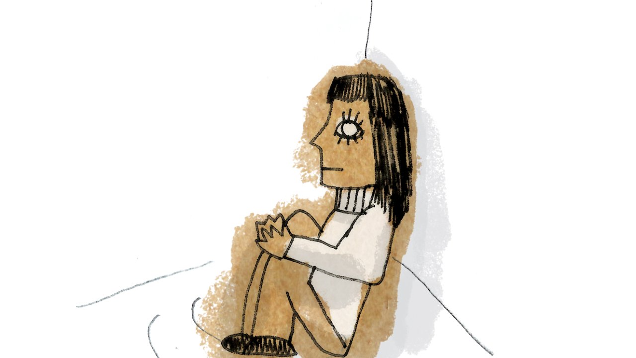 ilustração de pessoa sentada deprimida