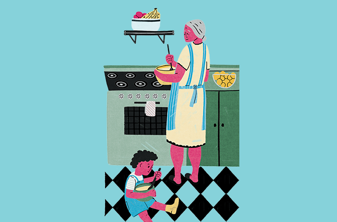 ilustração de uma mulher cozinhando