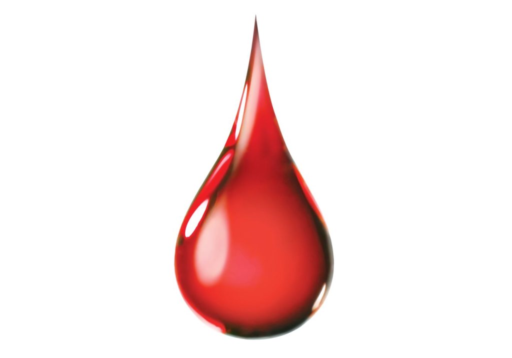 Ilustração de gota de sangue, que representa a anemia