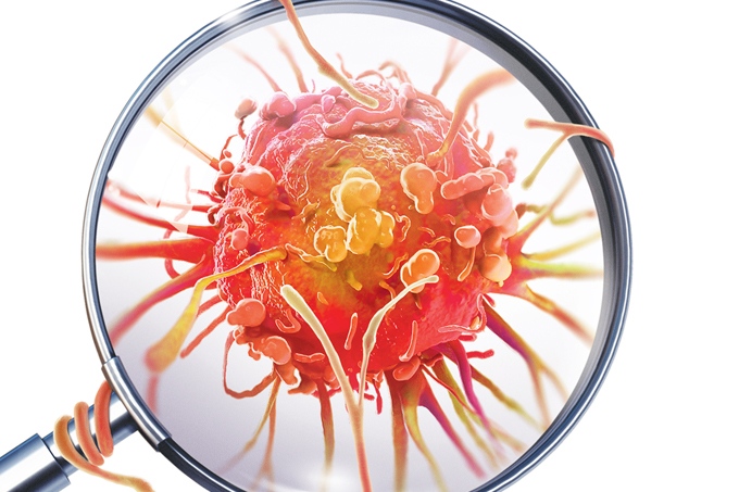 ilustração de célula cancerosa