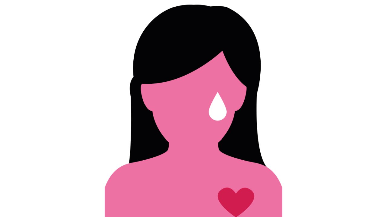 ilustração de mulher chorando