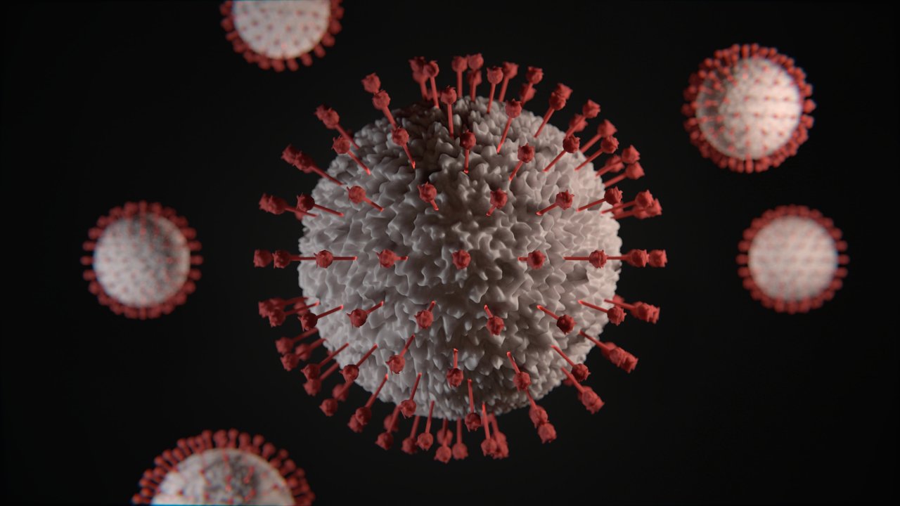 Imagem em 3D do novo coronavírus Sars-Cov-2