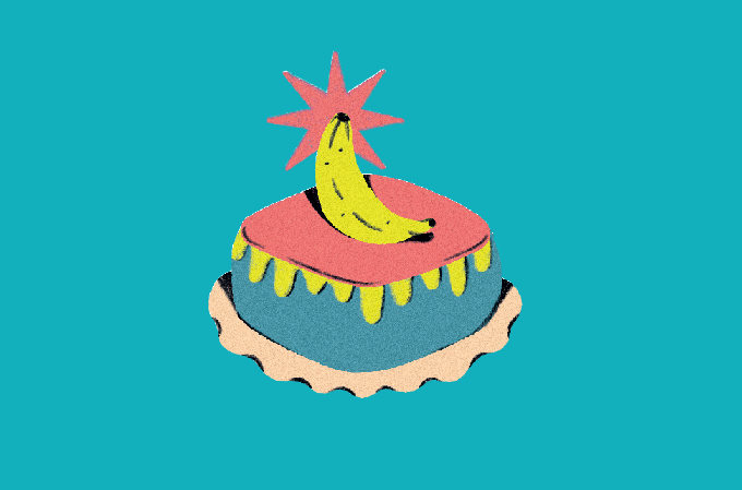 ilustração de uma banana fazendo referência à ereção