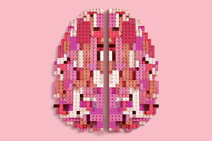 foto de cérebro feito de peças de lego