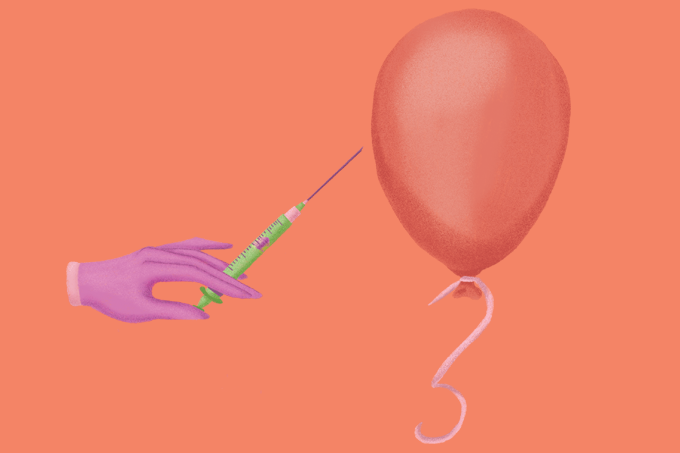 ilustração de injeção estourando bexiga