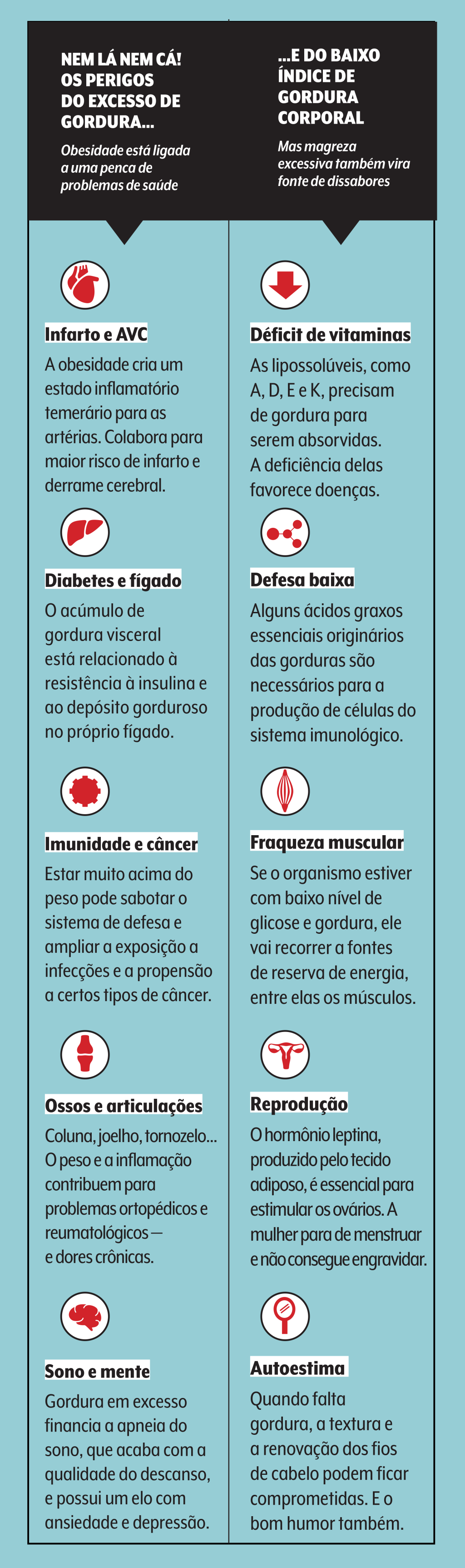 gordura prós e contras