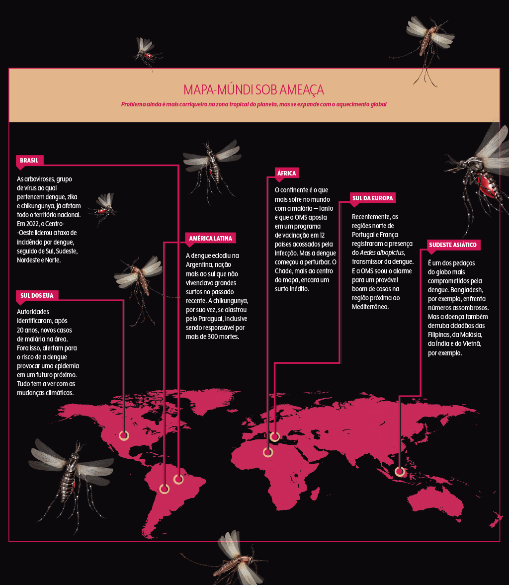 mapa-múndi de doenças transmitidas por mosquitos