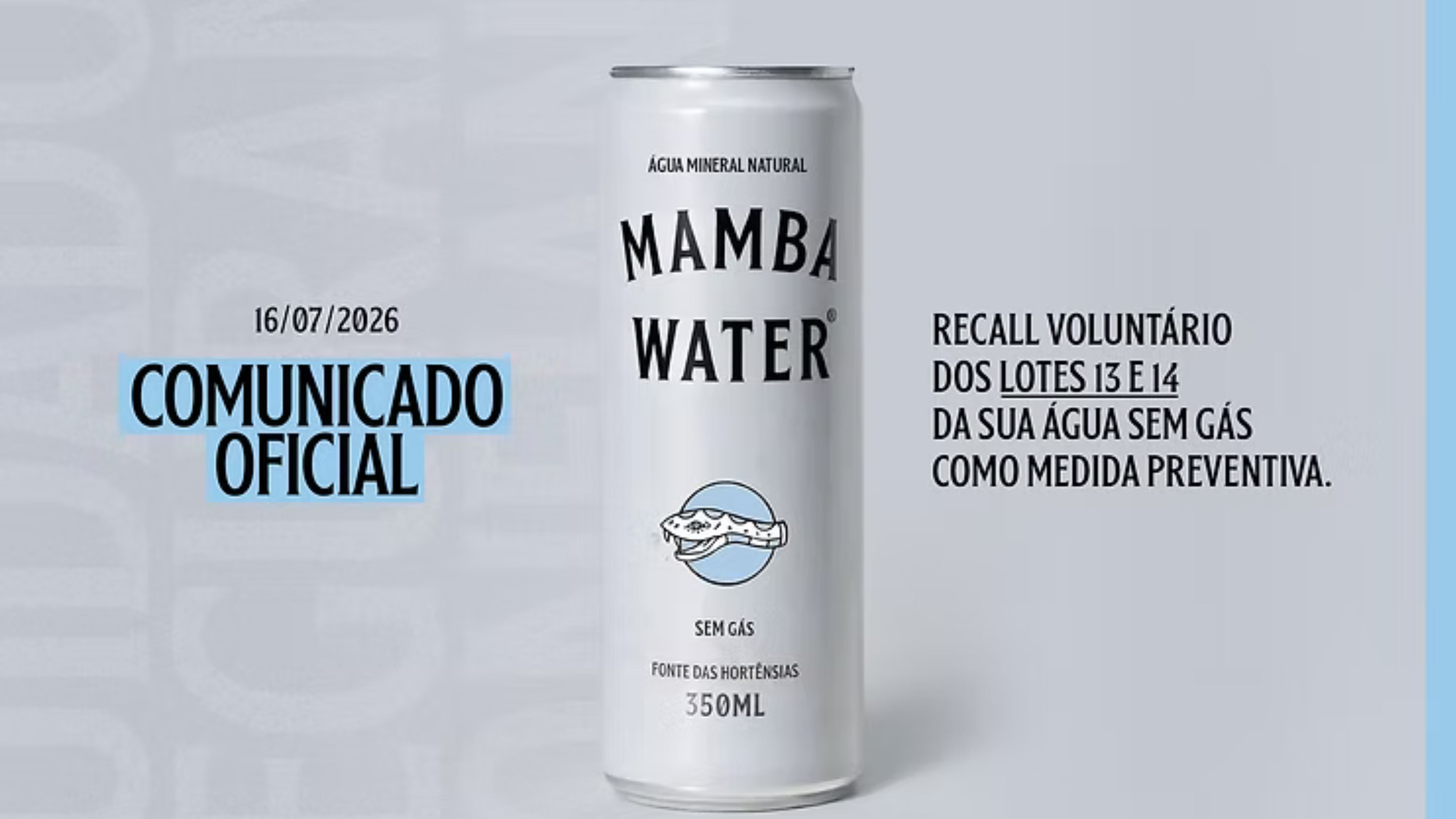 Nova marca de água terá lotes recolhidos após contaminação por bactérias